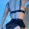 Ellolace-Leather-Lingerie-Gothic-Fetish-5-Piece-Mesh-Briefs-Wetlook-Fancy-Intimate-Black-Garter-Belt-Naughty-5 Faux Leather Lingerie Set