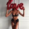 Ellolace-Polka-Dots-Lingerie-Feather-Garters-3-Piece-Sexy-Costume-Fancy-Underwear-Transparent-Bra-Naked-Luxury-2 Polka Dots Lace Set