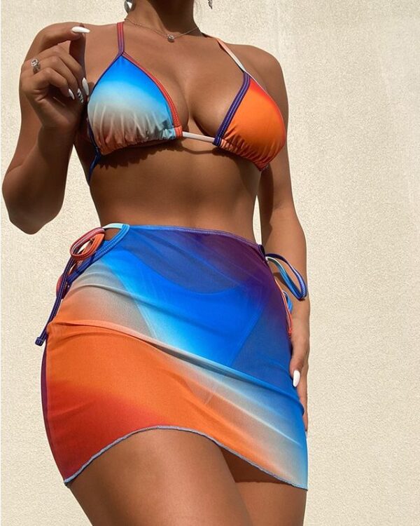 Ellolace-Swimsuit-Ladies-2022-Micro-Bikini-And-Cover-Up-Tie-Die-Triangle-Swimwear-Padded-Halter-Bathing Tie Die Swimsuit