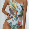2022-New-Sexy-One-Piece-Women-s-Swimsuit-Coral-Print-Swimwear-High-Waist-Cutout-One-shoulder-1 Coral Print One-Piece Swimsuit