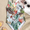 2022-New-Sexy-One-Piece-Women-s-Swimsuit-Coral-Print-Swimwear-High-Waist-Cutout-One-shoulder-3 Coral Print One-Piece Swimsuit
