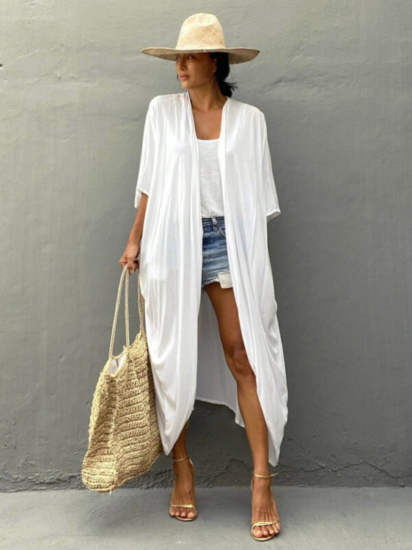 Beach-Cover-Up-Kimono-Women-Summer-2022-New-Pareo-Swimsuit-Cape-Solid-Bohemian-Tunic-Dresses-Bathing-2 Beach Cover Up