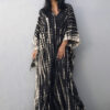 Tie Dye Striped Kaftan Beach Dress