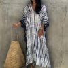 Tie Dye Striped Kaftan Beach Dress