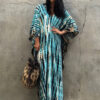 Tie Dye Striped Kaftan Beach Dress