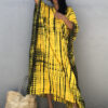 Tie Dye Striped Kaftan Beach Dress
