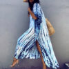 Tie Dye Striped Kaftan Beach Dress