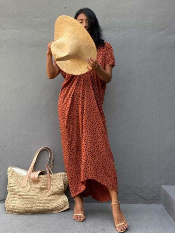 Bikini-Cover-Up-Women-Summer-Beach-Dress-Tunic-2022-New-Leopard-Printed-Boho-Kaftan-Swimsuit-Outfits-2 Leopard Print Kaftan