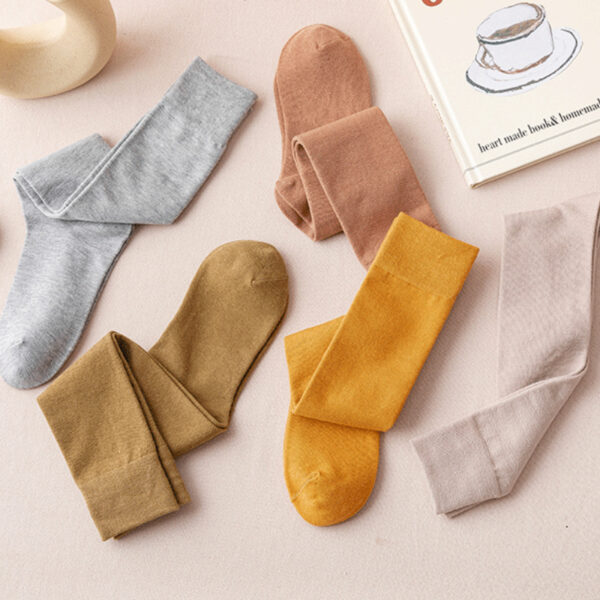 Compression-Socks-for-Women-Knee-High-Long-Breathable-Casual-Cotton-Black-White-Fashion-Solid-Colors-All-1 Compression Ankle Stockings