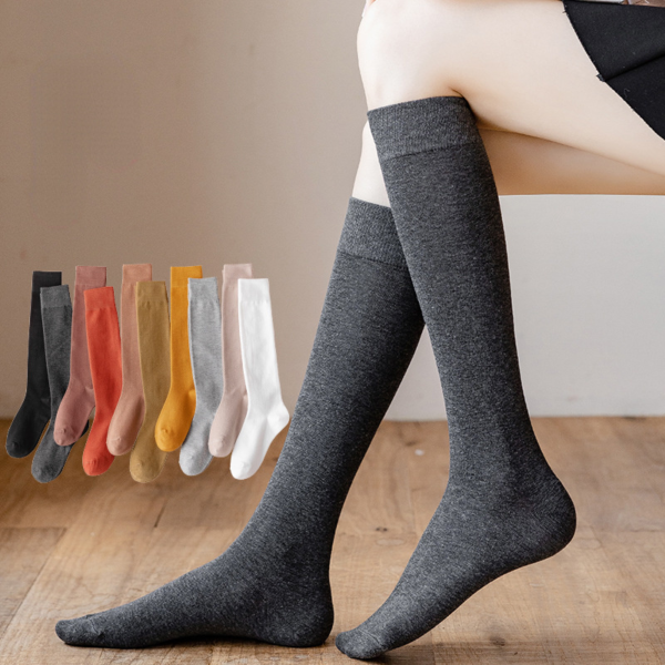 Compression-Socks-for-Women-Knee-High-Long-Breathable-Casual-Cotton-Black-White-Fashion-Solid-Colors-All-1 Compression Ankle Stockings