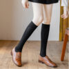 Compression-Socks-for-Women-Knee-High-Long-Breathable-Casual-Cotton-Black-White-Fashion-Solid-Colors-All-2 Compression Ankle Stockings