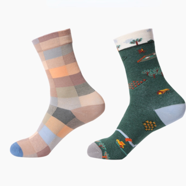 Cotton-Casual-Socks-Men-Women-Winter-Retro-Art-Flowers-Plant-Oil-Painting-Funny-Happy-Male-Calcetines Winter Casual Socks