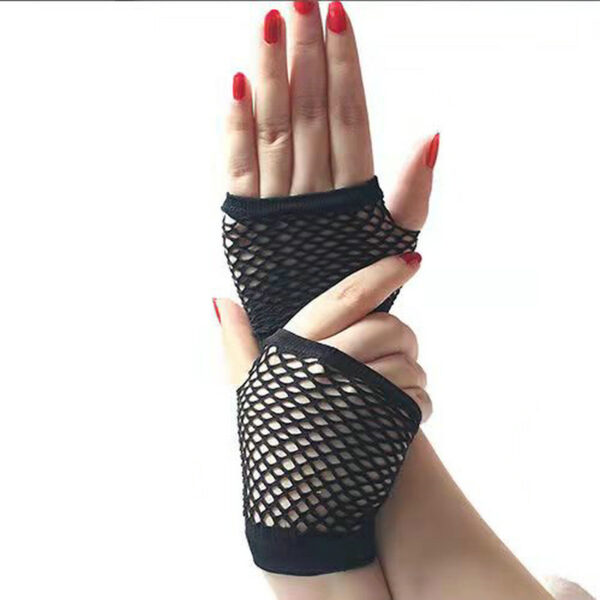 Mesh Fingerless Long Gloves