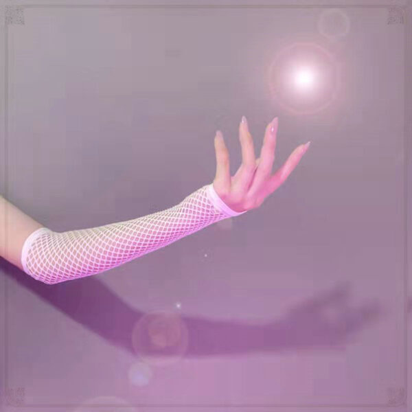 Mesh Fingerless Long Gloves