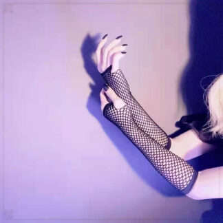 Mesh Fingerless Long Gloves