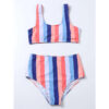 High-Waist-Bikini-2021-Women-Swimsuit-Striped-High-Cut-Sexy-Bikinis-Set-Swimming-Wear-for-Swimwear-4 Striped Bikini Set