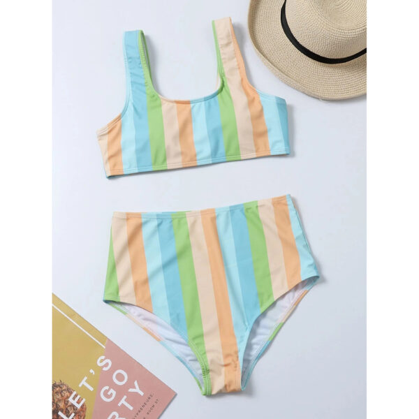 High-Waist-Bikini-2021-Women-Swimsuit-Striped-High-Cut-Sexy-Bikinis-Set-Swimming-Wear-for-Swimwear-5 Striped Bikini Set
