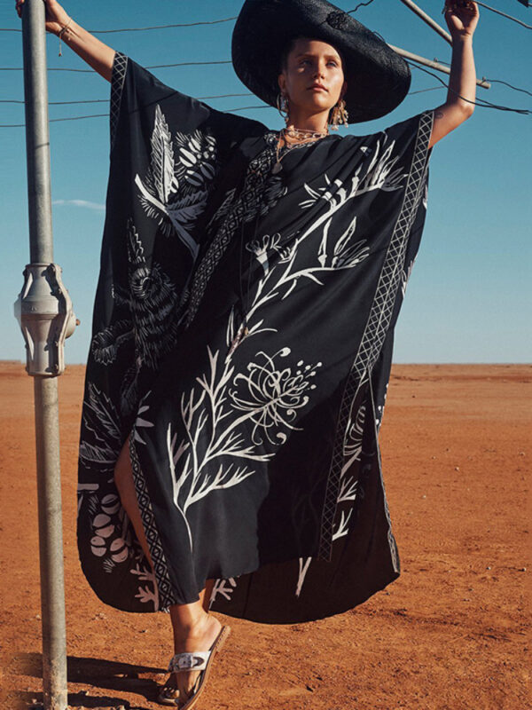 Kaftans-for-Women-Printed-Beach-Cover-Ups-Summer-Swimsuit-2022-New-Swimwear-Bathing-Suits-Pareo-Factory-4 Printed Kaftan Beach Cover Up