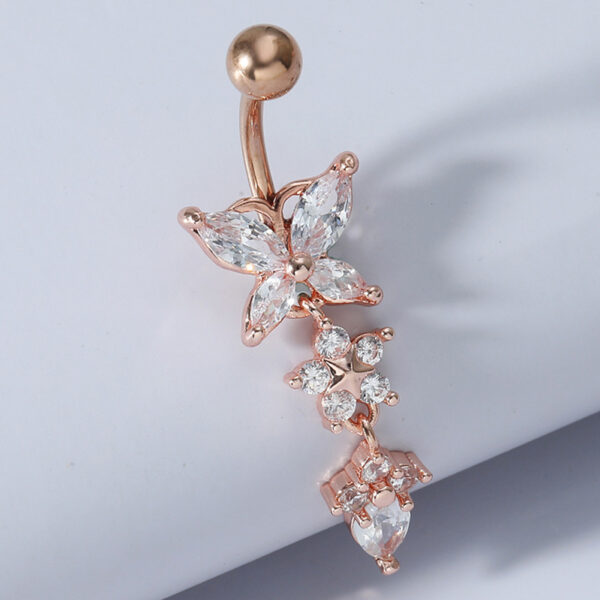 New-Fashion-Sexy-Piercing-Navel-Nail-Body-Jewelry-Flower-Pendant-Crystal-Belly-Button-Rings-for-Women-4 Crystal Belly Ring