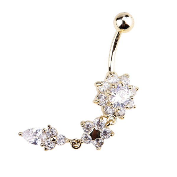 New-Fashion-Sexy-Piercing-Navel-Nail-Body-Jewelry-Flower-Pendant-Crystal-Belly-Button-Rings-for-Women-5 Crystal Belly Ring