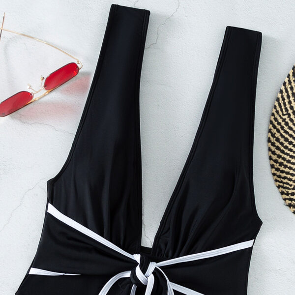 Deep V-neck One-piece Swimsuit