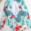 Floral Long-Sleeve Swimsuit