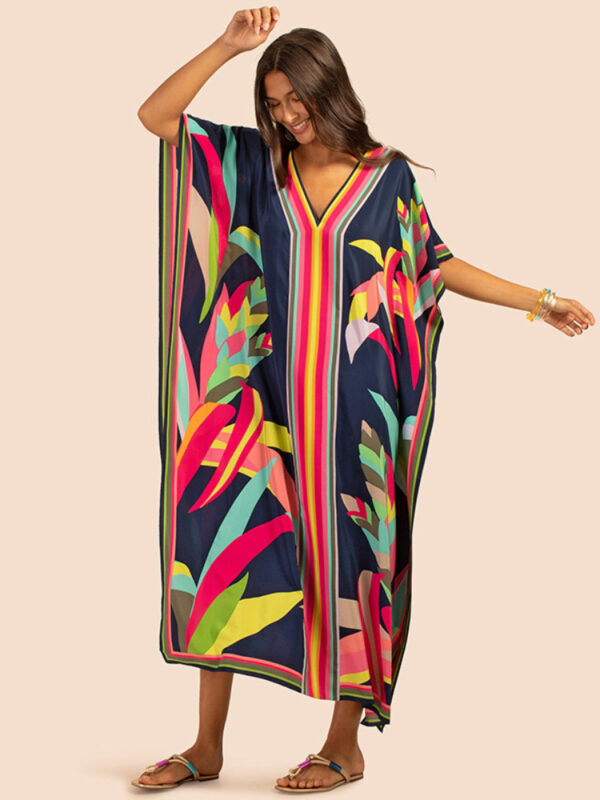 Printed-Kaftans-for-Women-Beach-Cover-Up-Seaside-Maxi-Bohemian-Dresses-Beachwear-Pareo-Bathing-Suits-Factory Beach Kaftan