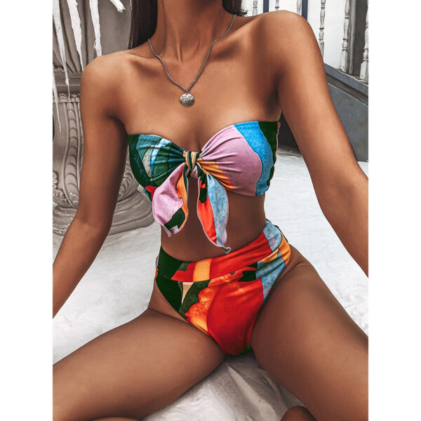 Sexy-Swimsuit-Women-s-Swimwear-High-Waist-Bikini-2021-Bow-knot-High-Leg-Bikinis-Set-Swimming Bow-knot Bikini Set