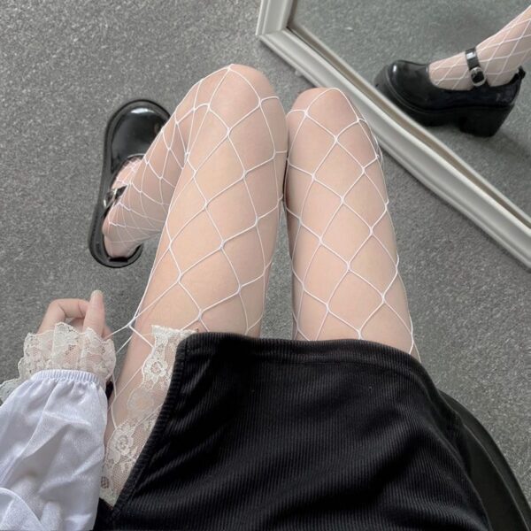 Sexy-Women-High-waist-fishnet-stocking-club-tights-panty-knitting-net-pantyhose-mesh-lingerie-Anime-Lolita-1 High Waist Fishnet Tights