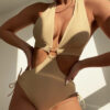 Lace Up Backless One-Piece Swimsuit