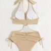 Lace Up Backless One-Piece Swimsuit