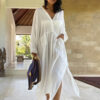 Swimsuit-Cover-Up-White-Maxi-Beach-Dresses-Kaftan-Kimono-Elegant-Pocket-Loose-Summer-Tunic-Beachwear-Bathing-2 White Kaftan Cover-Up