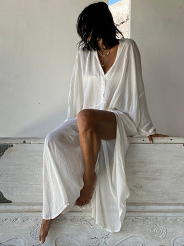 Swimsuit-Cover-Up-White-Maxi-Beach-Dresses-Kaftan-Kimono-Elegant-Pocket-Loose-Summer-Tunic-Beachwear-Bathing-4 White Kaftan Cover-Up