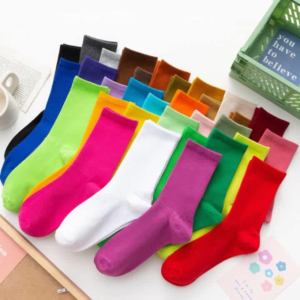 Women-Cotton-Socks-Solid-20-Colors-Soft-Casual-Female-Spring-Autumn-Stripe-Loose-Socks-Knitting-Chaussette Cotton Stripe Socks
