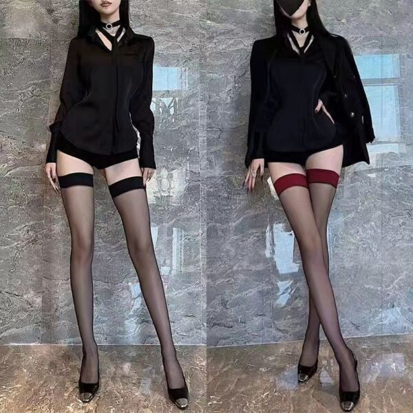 Women-Sexy-Party-Fishnet-Stockings-Hollow-Out-Long-Socks-Ladies-Transparent-Over-Knee-Thigh-High-Black Sheer Over Knee Stockings
