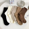 Women-s-Cotton-Loose-Socks-Fashion-Casual-High-Quality-Breathable-Solid-Color-Knitting-Sock-Calcetines-Mujer Casual Cotton Loose Socks