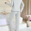 Ribbed Long-Sleeve Pajama Set