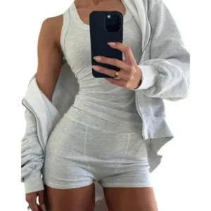 kf-Saeb705430c23422dab681a4467fb453bH Ribbed Tank & Shorts Lounge Set