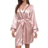 Contrast-Piping Short Robe
