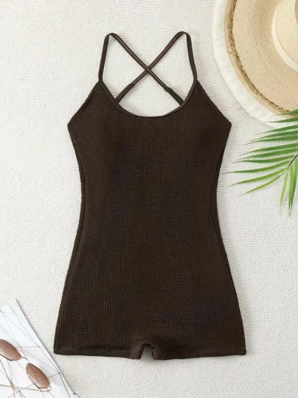 Ribbed Swim Romper